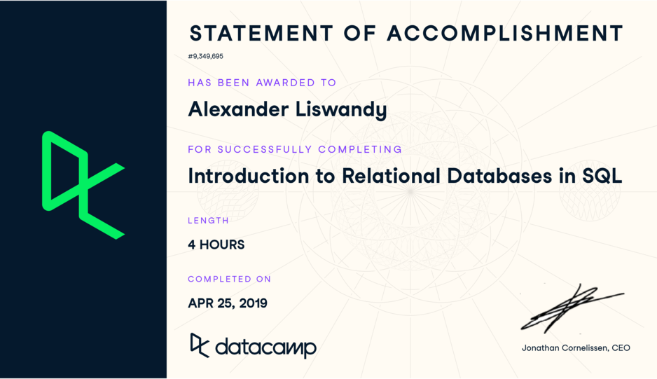 Introduction to Relational Databases in SQL